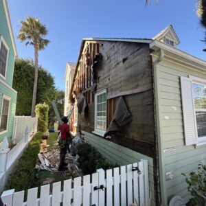 side of house remodel during construction