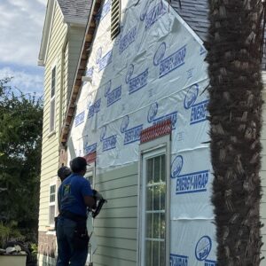 siding installation begins